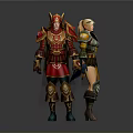 Fantasy Male And Female Warrior Characters In Detailed Armor Design