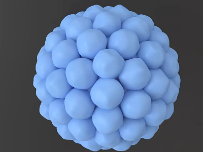 Blue Sphere Molecular Model With Multiple Spherical Components For Educational Decor 3d model