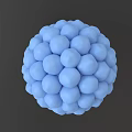 Blue Sphere Molecular Model With Multiple Spherical Components For Educational Decor