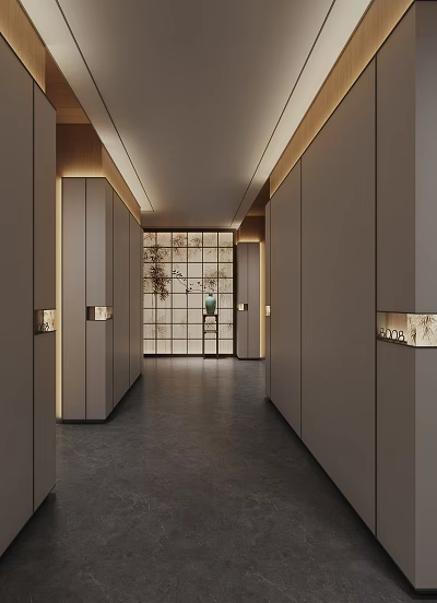 New Chinese Hotel Corridor 3d model