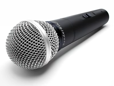 High Quality Sennheiser Professional Microphone With Black Body And Silver Mesh Grille 3d model