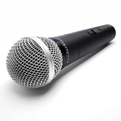 High Quality Sennheiser Professional Microphone With Black Body And Silver Mesh Grille 3d model