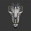 Futuristic Airliner with Streamlined White Body Blue Yellow Accents Aerodynamic Wings and Advanced Structural Details