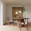 Quiet table and chair combination 3d model
