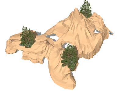 Modern mountain rockery cave mountain body model