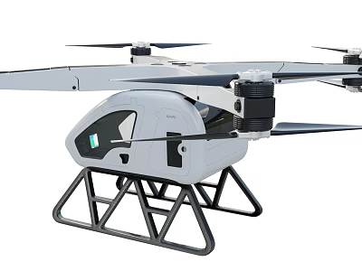 Smart Intelligent Drone With Quadrotor Design Stable Landing Gear And Aerodynamic Structure 3d model