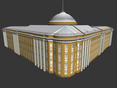 European-style residential buildings, office buildings, schools 3d model