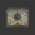 Vintage Decorative Chest with Floral Patterns Metal Lock and Rustic Finish