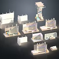 Architectural Components Display With Various Building Models And Structural Elements 3d model