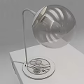 Modern Table Lamp With Transparent Globe Shade Edison Bulb Wooden Base And Gear Decorations