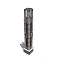 Modern Decorative Pillar With Multi Layered Glass And Stone Structure Design 3d model