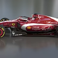 Red Ferrari Formula 1 Car With Racing Design And Sponsor Logos