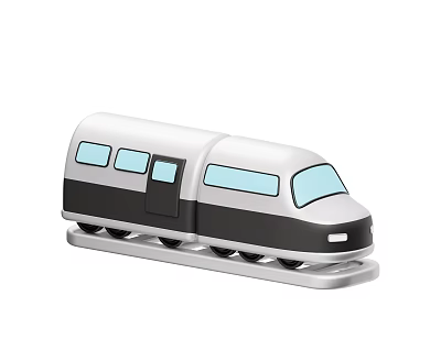 Modern High Speed Train With Streamlined Aerodynamic Design And Passenger Windows Exterior View 3d model