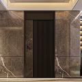 Modern Luxury Living Dining Room Interior With Marble Walls Wooden Elements And Sculptural Console Table