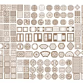 Hollow Window Carved Pattern Hollow Window Grid Wall Grid Window Antique Leaky Window Pane Angle Flower Carved 3d model