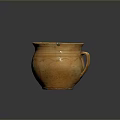 Hand-Carved Sculptural Pottery Jar with Orange Yellow Glaze and Intricate Striped Patterns in Ceramic Art