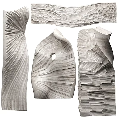 Textured Architectural Components With Unique Shapes 3d model