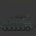 Modern Green Military Tank With Turret Cannon And Antenna 3D Render