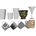 Stylish Dinnerware Set Including Mugs Glasses and Patterned Cups with Modern Designs