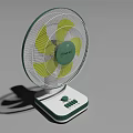 Air Cooler Fan with Green Blades White Base and Control Buttons Table Type