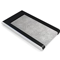 Sleek Rectangular Device With Black Frame And Silver Textured Metallic Surface 3d model