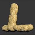 Three Roasted Peanuts With Crunchy Texture And Golden Color On Dark Surface