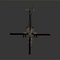 Detailed Military Attack Helicopter With Rotors Weapon Systems And Cockpit Design