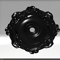 Black Decorative Ceiling Light Plate With Intricate Scroll Patterns And Central Circular Hole 3d model