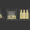 Elegant Dark Colored Wine Cabinets Featuring Multiple Wine Bottle Storage Racks 3d model