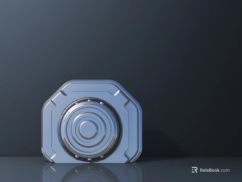 Silver Octagonal Wireless Charger Base With Circular Center For Mobile Phones 3d model