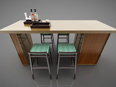 Modern Bar Chair Combination Bar Counter 3d model