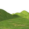 Serene Park Landscape With Rolling Green Hills And Lush Grassland View
