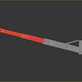Industrial Mechanical Lifting Arm Equipment With Silver Frame Red Extension And End Hook