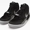 Nike High Top Shoes With Black Upper White Logo And Strap Detail