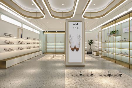 Light Luxury Shoe Store 3d model