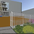 Colorful Staircase With Blue And Yellow Steps Metal Railings And White Walls