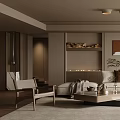 Modern Cozy Living Room Interior With L shaped Sofa Decorative Painting And Green Plant