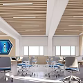 Modern classroom computer room 3d model