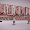 Rusty Metal Carwash Drive In Cleaning Service Sign With Vintage Letters