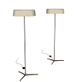 Modern Floor Lamp With Fabric Shade And Black Metal Stand For Living Room Decor