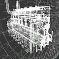 Warship Engine Mechanical Structure Detailed 3D Model With Intricate Industrial Components 3d model