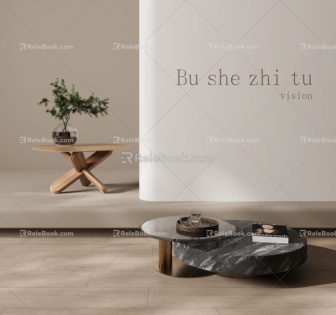 Modern coffee table decoration side table 3d model