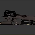 Modern Weapon Design Featuring Two Guns With Bullets And Mechanical Parts 3d model