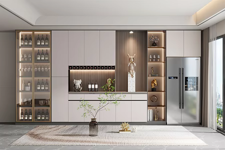 Modern Wine Cabinet 3d model