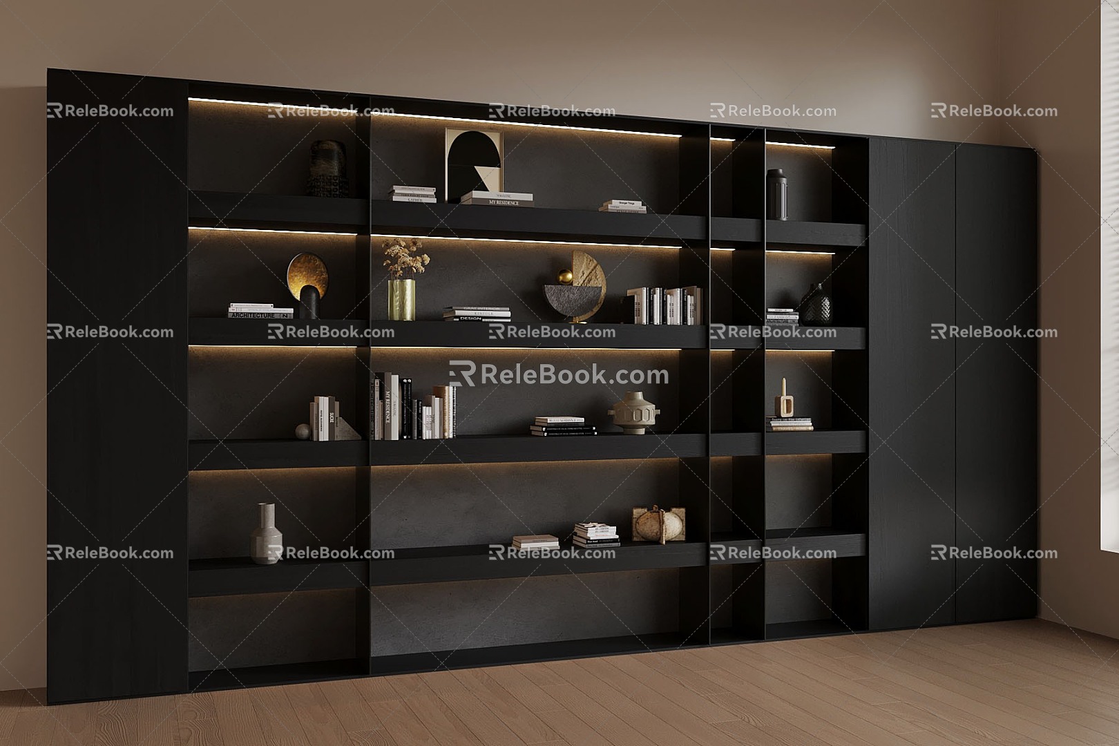 11 Bookshelf Modern Minimalist Bookshelf Decorative Ornaments 3d model