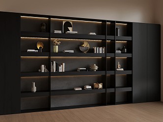 11 Bookshelf Modern Minimalist Bookshelf Decorative Ornaments 3d model