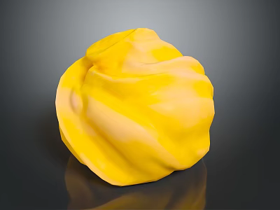 Appetizing Yellow Swirled Round Food With Ruffled Smooth Surface Texture 3d model