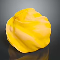 Appetizing Yellow Swirled Round Food With Ruffled Smooth Surface Texture 3d model