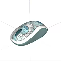 Modern Computer Mouse With 3D Design Patterned Surface In Light Blue And White Ergonomic Shape 3d model