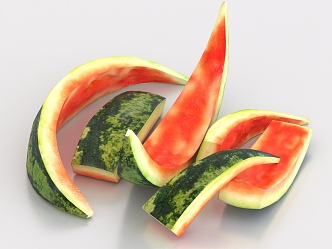 Watermelon peel fruit 3d model